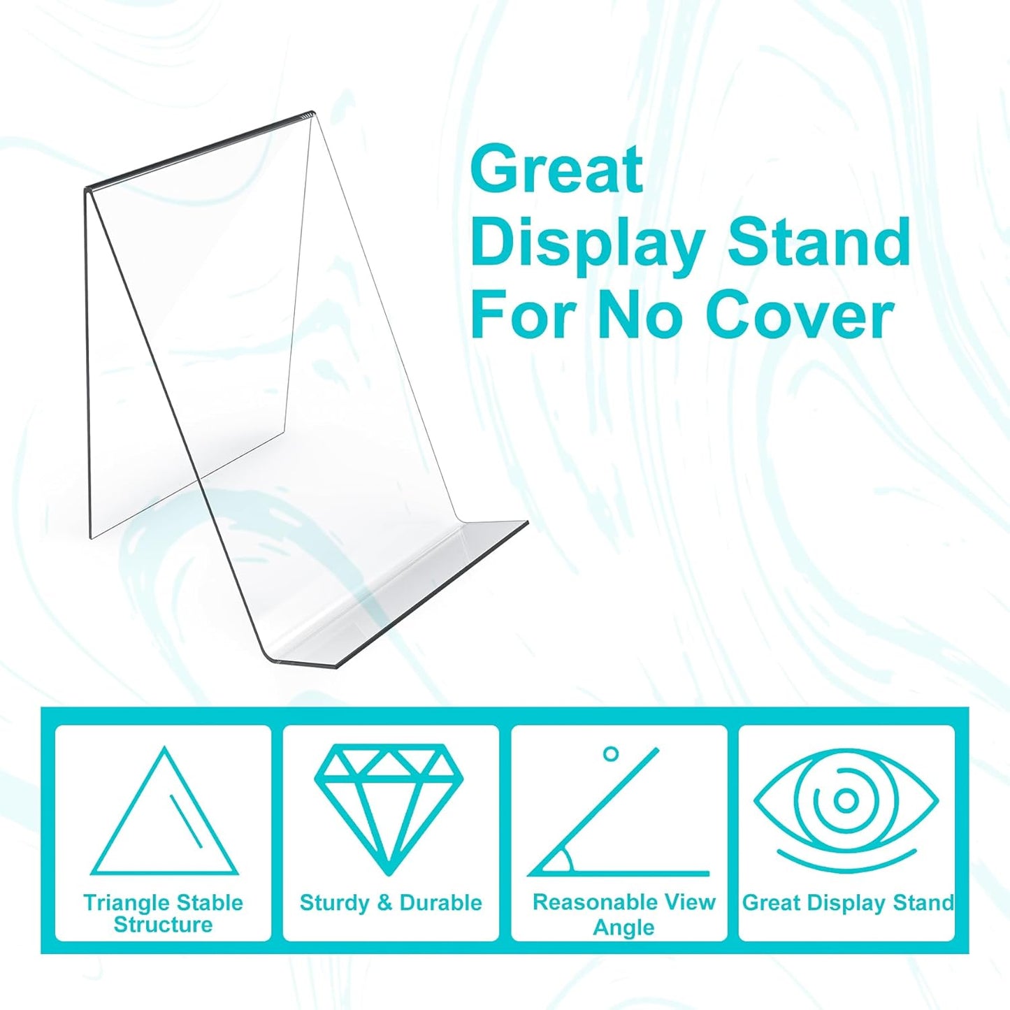 4-Pack Acrylic Open Shelving Unit - Transparent Display Rack for Books Photos Artworks - Multi-Purpose Tablet Stand and Card Holder