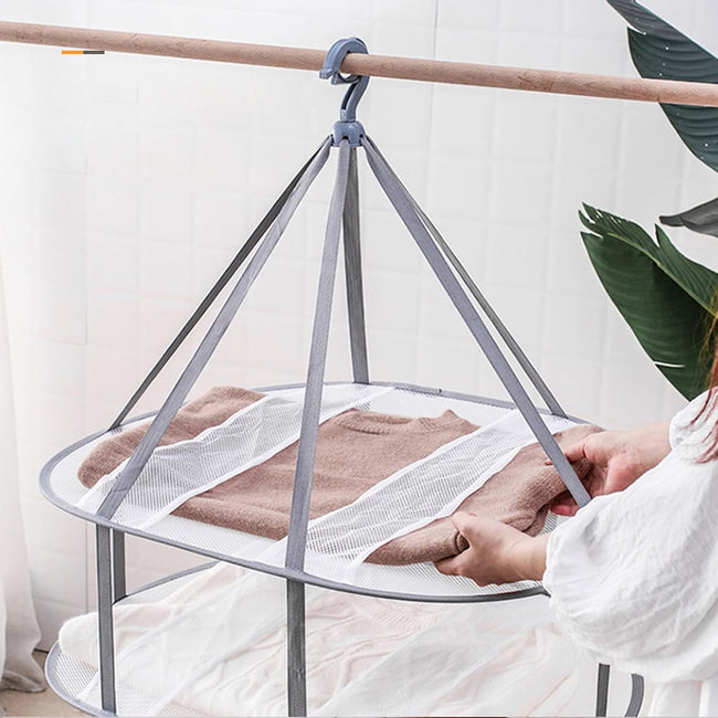 3-Tier Folding Clothes Drying Rack for Flat Drying Wool & Sweaters - Maintains Shape & Prevents Stretching - Space Saving Design Main Image