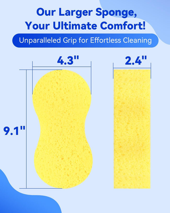 1 Piece Yellow Soft Sponge Large Car Cleaning Sponge Multifunctional Cleaning Sponge Easy to Use Thickened Foam Rubber Large Boat Shaped Sponge Suitable for Kitchen Bathroom Home Cleaning Main Image
