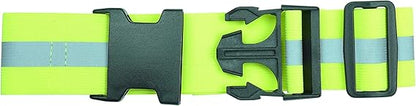 Green Reflective Elastic Waistband Adjustable Glow in the Dark Retro Style for Running Walking Motorcycling.