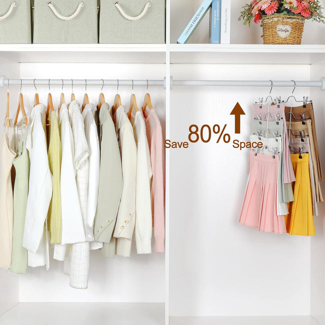 2 Pack Black Pants Hangers with Adjustable Clips Non-Slip Space Saving for Jeans Shorts Skirts Dresses Hand Towels in Laundry Room Main Image