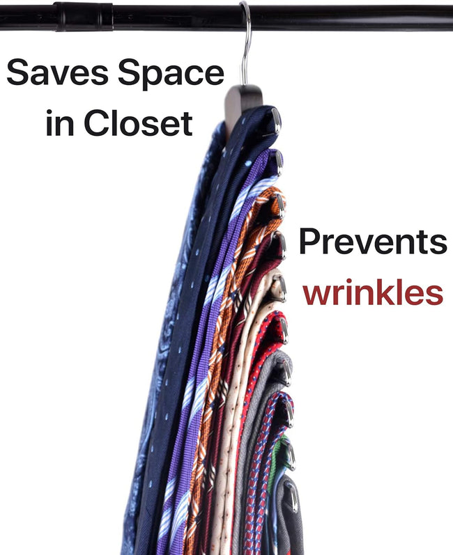 Wooden Belt and Scarf Hanger - Keep Wardrobe Organized & Tidy - Anti-Slip & Scratch-Resistant Storage - 1 Piece Main Image
