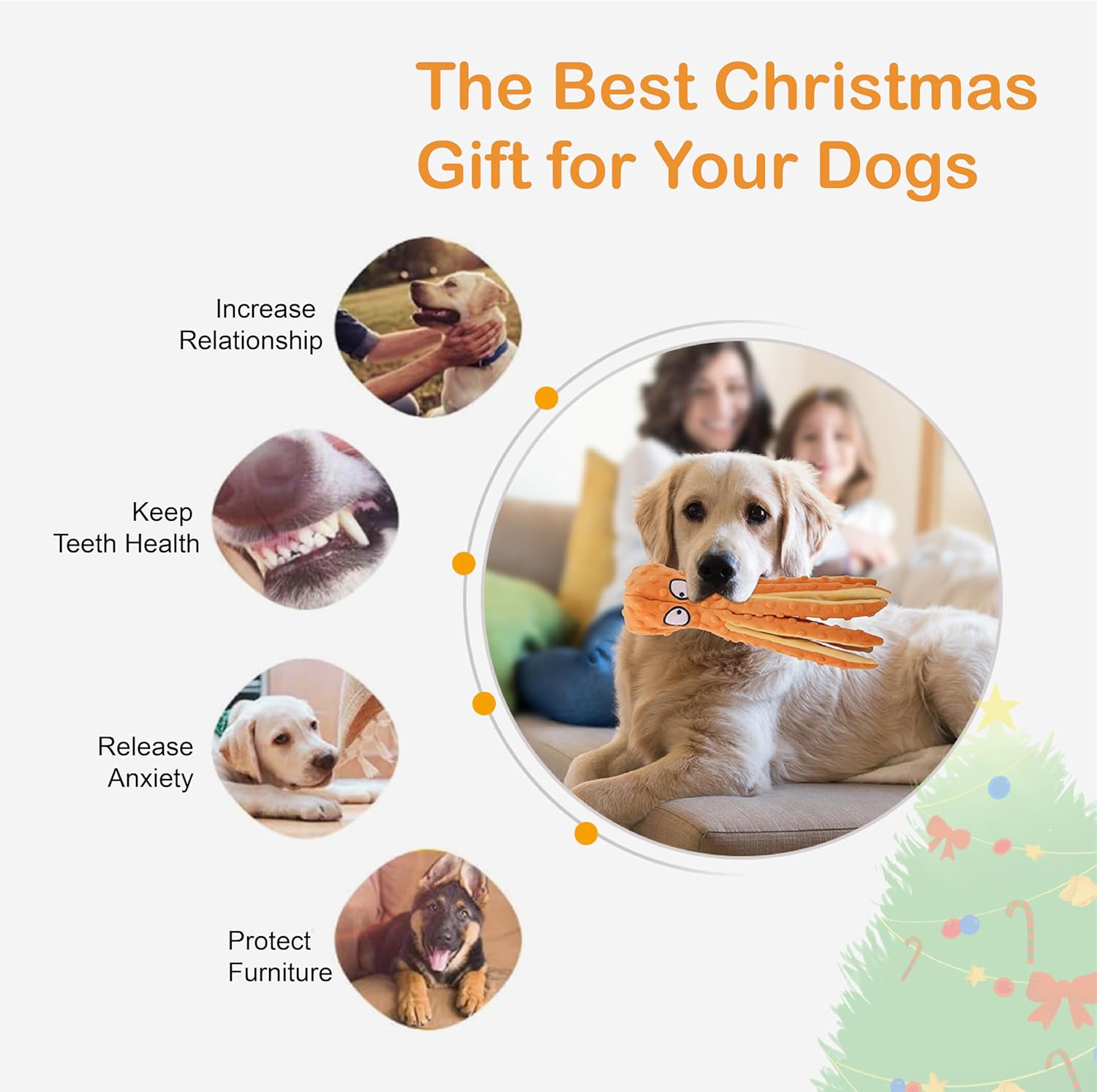 2-Pack Squeaky Plush Dog Toys for Chewers Puppy Teething Durable Interactive Chew Toys for Small Medium Large Dogs Training and Boredom Relief.
