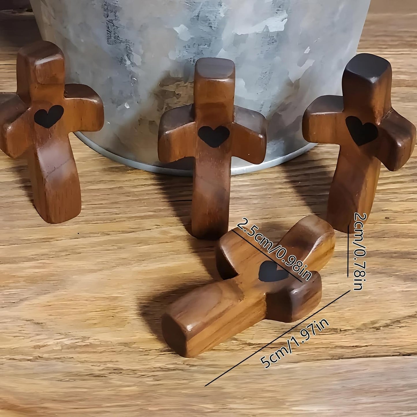 Black Cross Ornaments Set of 5 Wooden Cross Crafts Perfect Gift Idea