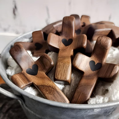 Black Cross Ornaments Set of 5 Wooden Cross Crafts Perfect Gift Idea