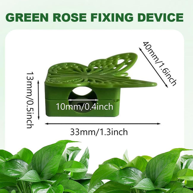 30 Green Butterfly Leaf Plant Clips Invisible Wall Plant Support Hooks Vinyl Cross Brackets for Indoor Outdoor Climbing Plants Main Image