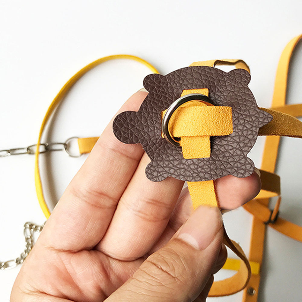 Yellow Turtle Harness Medium Size No Bell with Walking and Chest Straps Turtle Accessories for Turtles and Sea Turtles.