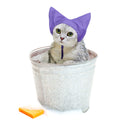 2 Pack Purple Waterproof Cat Shower Caps - Pet Ear Protection Covers for Bathing Rain - Water and Moisture Resistant Cat Ear Caps.