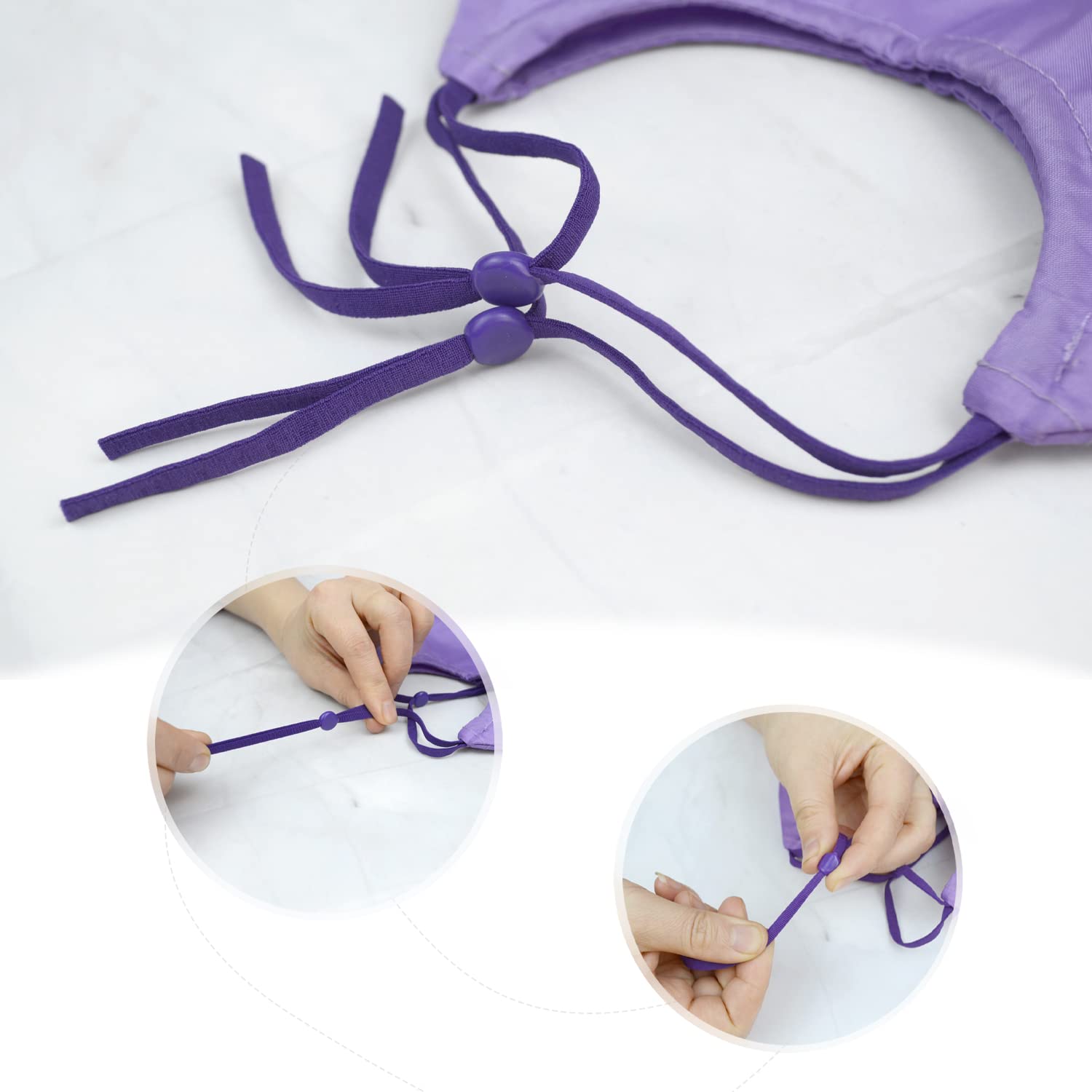 2 Pack Purple Waterproof Cat Shower Caps - Pet Ear Protection Covers for Bathing Rain - Water and Moisture Resistant Cat Ear Caps.