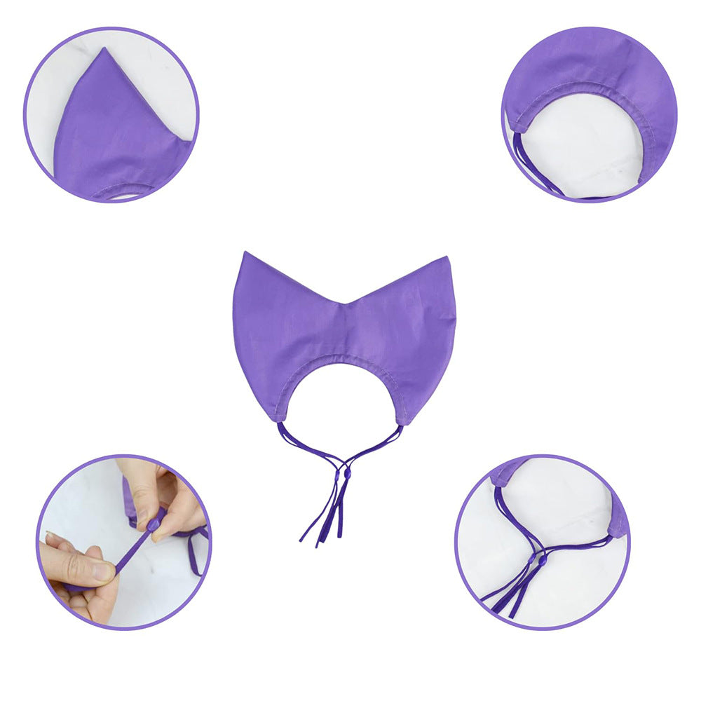 2 Pack Purple Waterproof Cat Shower Caps - Pet Ear Protection Covers for Bathing Rain - Water and Moisture Resistant Cat Ear Caps.
