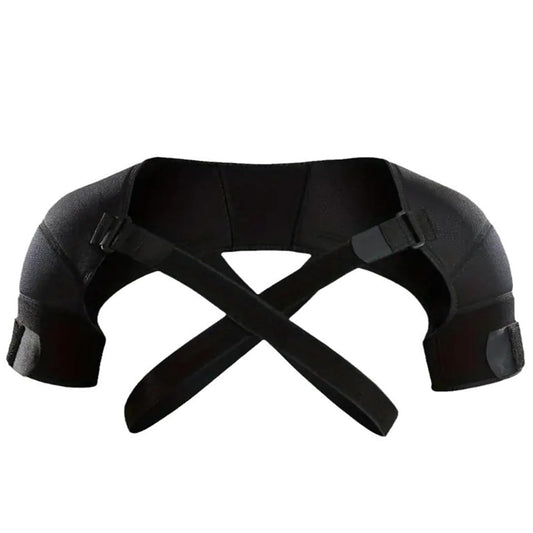 Adjustable Shoulder Support Brace - Black - Breathable Protective Shoulder Sleeve for Sleeping, Sports & Daily Use.