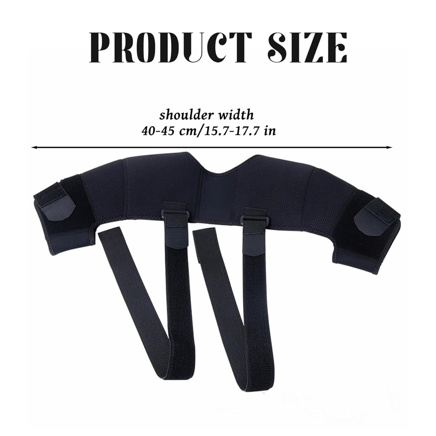 Adjustable Shoulder Support Brace - Black - Breathable Protective Shoulder Sleeve for Sleeping, Sports & Daily Use.