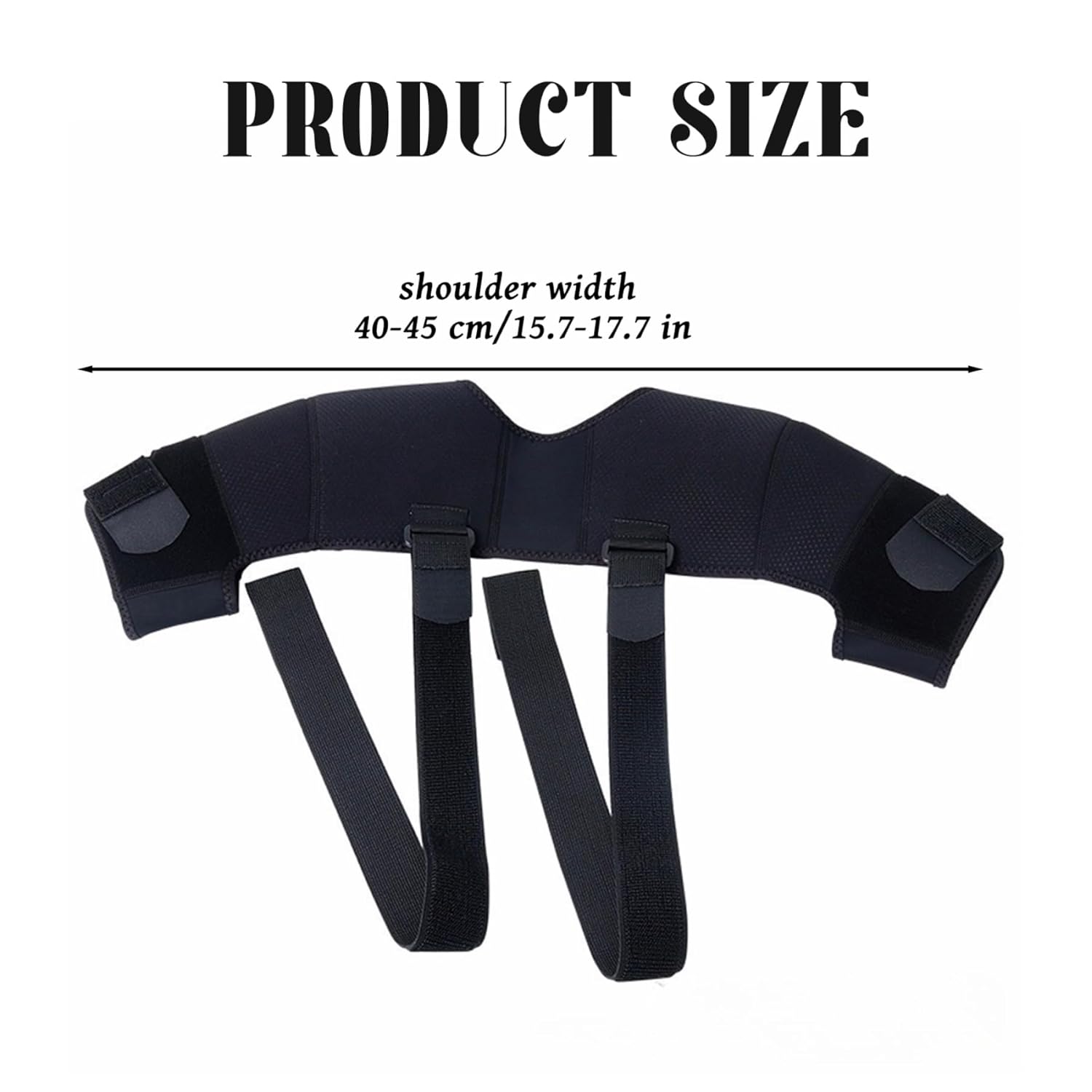 Adjustable Shoulder Support Brace - Black - Breathable Protective Shoulder Sleeve for Sleeping, Sports & Daily Use.