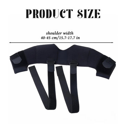 Adjustable Shoulder Support Brace - Black - Breathable Protective Shoulder Sleeve for Sleeping, Sports & Daily Use.