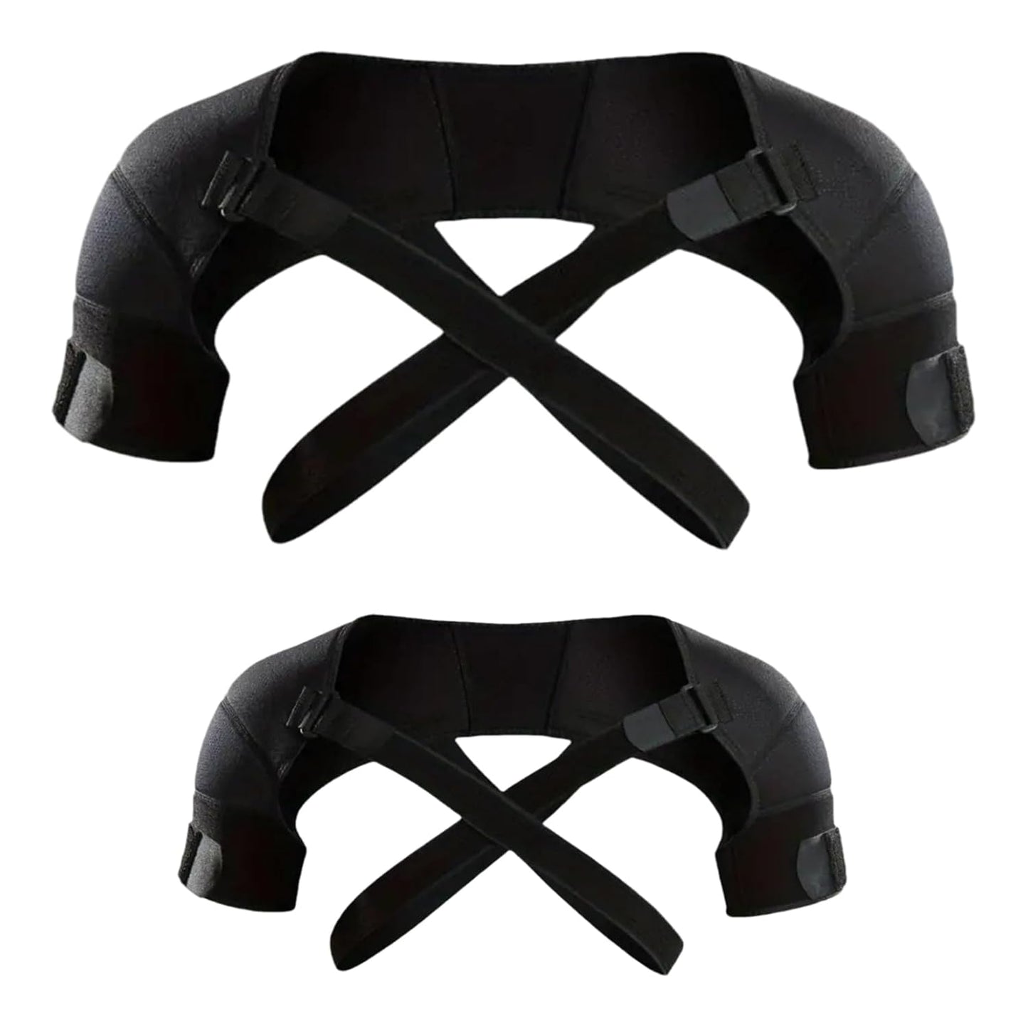 Adjustable Shoulder Support Brace - Black - Breathable Protective Shoulder Sleeve for Sleeping, Sports & Daily Use.
