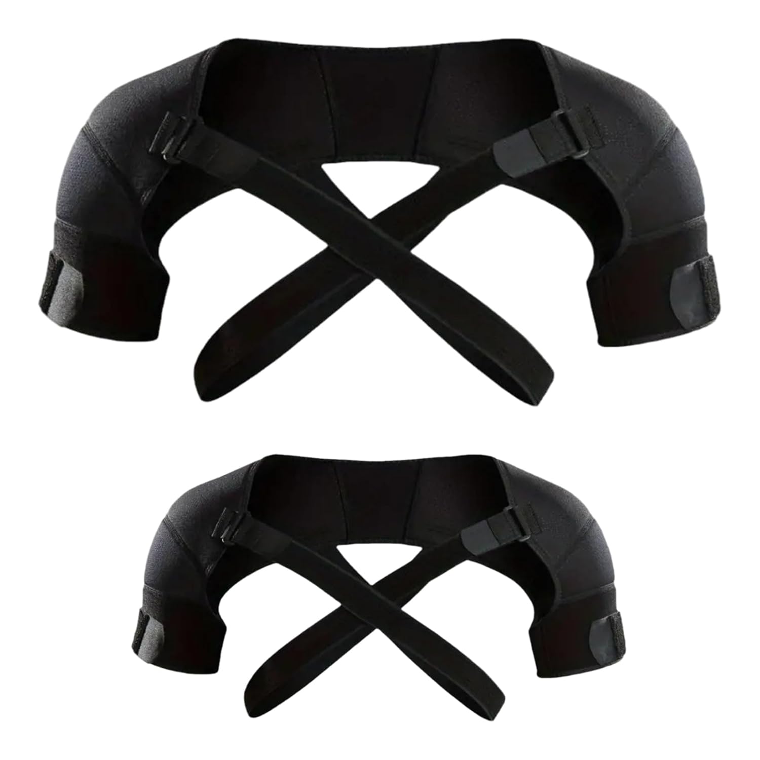 Adjustable Shoulder Support Brace - Black - Breathable Protective Shoulder Sleeve for Sleeping, Sports & Daily Use.