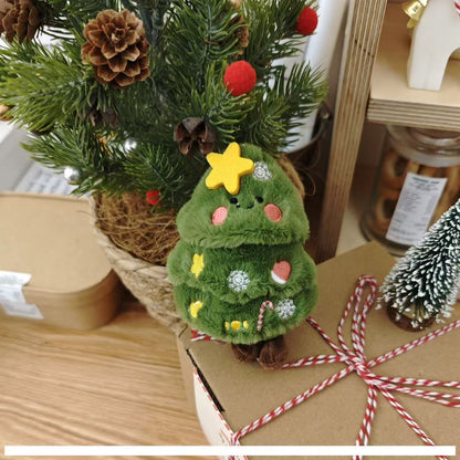 Christmas Tree Decoration Green Soft Plush Keychain Hanger for Home Office School Decor