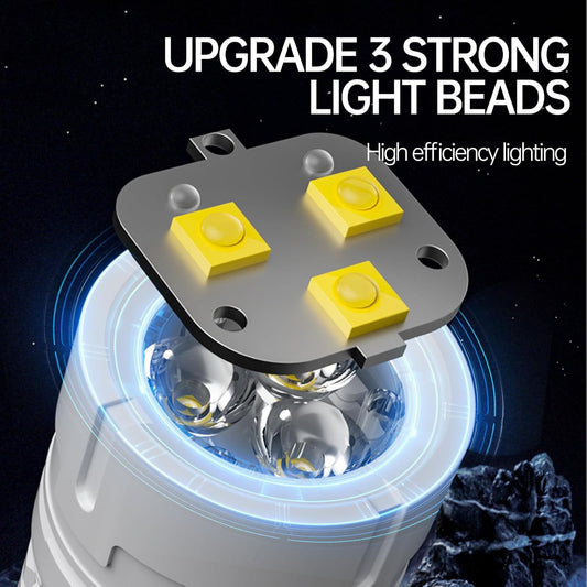 Rechargeable LED Torch - White - 1 Piece - Lightweight Portable Flashlight for Camping Backpacking Hiking.