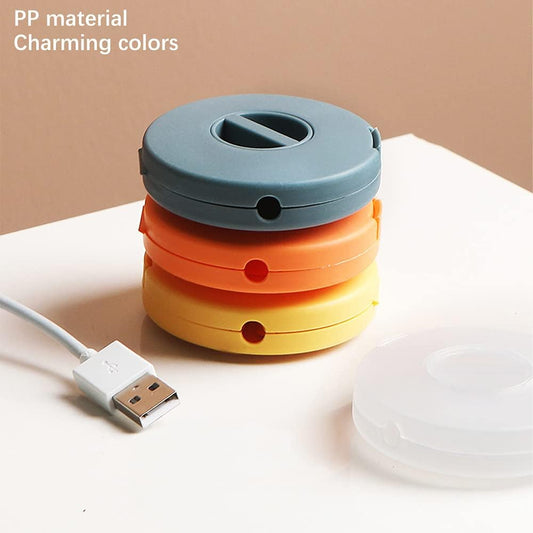 4-Piece Cable Organizer Set - Retractable Cable Winder - Multiple Colors - Portable Cord Management - Ideal for Home Office Classroom.