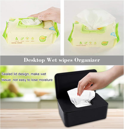 Wet Wipes Dispenser White 18x11x7cm Dustproof Multifunctional 1 Piece.
