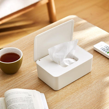 Wet Wipes Dispenser White 18x11x7cm Dustproof Multifunctional 1 Piece.