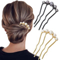 Pearl U-shaped Hair Clips 2 Pack Metal Hair Accessories Professional Hair Pins Bridal Party Festival Daily Use.