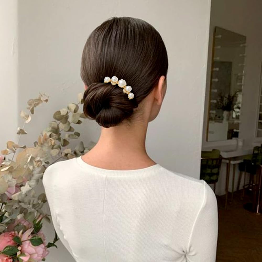 Pearl U-shaped Hair Clips 2 Pack Metal Hair Accessories Professional Hair Pins Bridal Party Festival Daily Use.