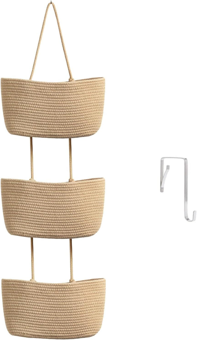 Foldable Wall-Mounted Storage Basket - Hanging Organizer for Home Use. Hover Image