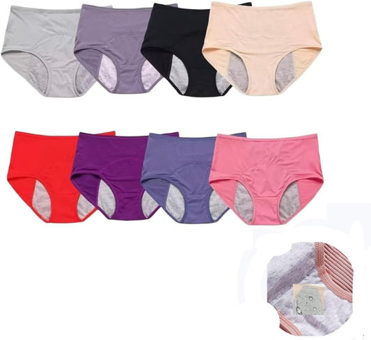 Women's 8-Pack L Size Multi-Colour Leakproof Briefs Underwear.