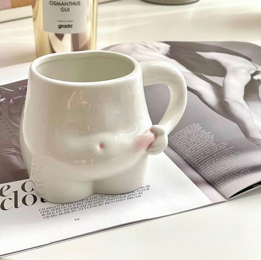 1 Piece 320ml White Ceramic Mug - Coffee Mug, Tea Mug, Water Cup - Suitable for Tea, Latte and Milk.