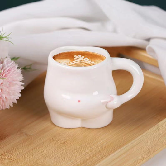 1 Piece 320ml White Ceramic Mug - Coffee Mug, Tea Mug, Water Cup - Suitable for Tea, Latte and Milk.