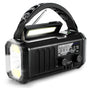 Solar Powered Emergency Radio with AM/FM, Rechargeable Battery, Flashlight, Reading Light and Phone Charger for Indoor Outdoor Use.