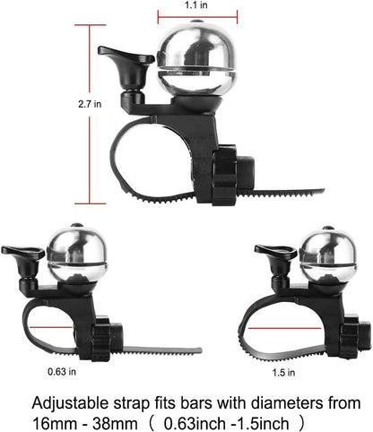 Loud Universal Bicycle Bell - Waterproof with Clear Sound - Suitable for Adults & Kids - Red - Set of 1.