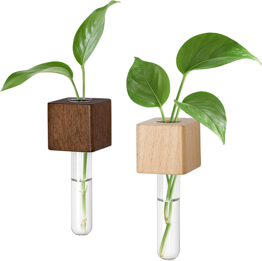 2 Pack Magnetic Wall Vases Mini Hydroponic Test Tubes for Home Decor.