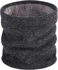 Winter Sports Fleece Scarf - Unisex Dark Grey Warm Neck Warmer for Cold Weather
