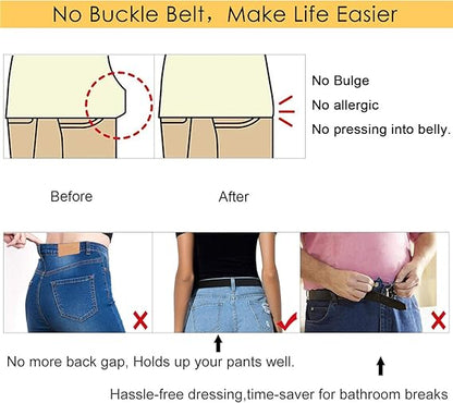 2 Pairs Elastic Belts Adjustable Unisex Waist Belts for Men and Women