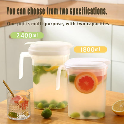 2400ml Transparent Plastic Water Jug with Lid - Large Capacity Beverage Container for Home Office Use