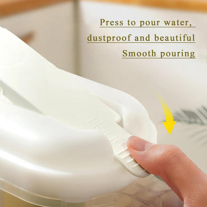 2400ml Transparent Plastic Water Jug with Lid - Large Capacity Beverage Container for Home Office Use
