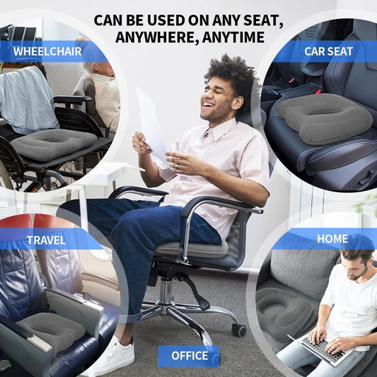 1 Piece Grey Anti-Slip Ring Cushion Chair Pad for Office Chair.