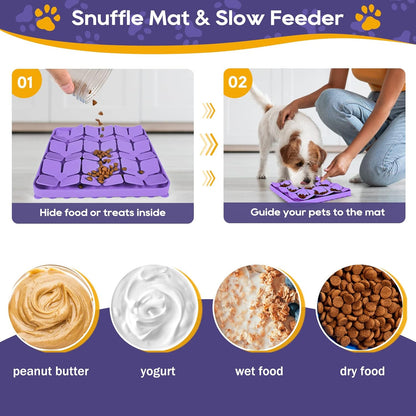 Slow Feeder Dog Cat Bowl 1 Piece Purple Interactive Pet Feeding Bowl