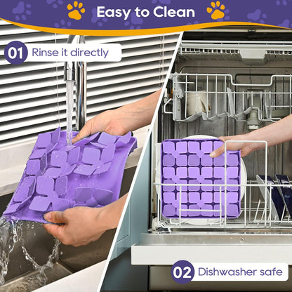 Slow Feeder Dog Cat Bowl 1 Piece Purple Interactive Pet Feeding Bowl