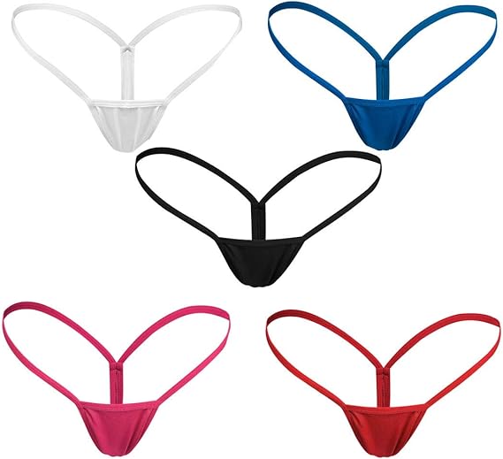 Women's Thong Underwear 5 Pack Slim Waistband Ladies' String Briefs S Size