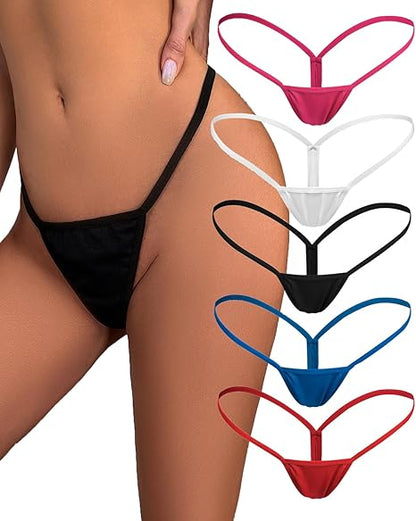 Women's XXL Thong Underwear 5 Pack Narrow Waistband