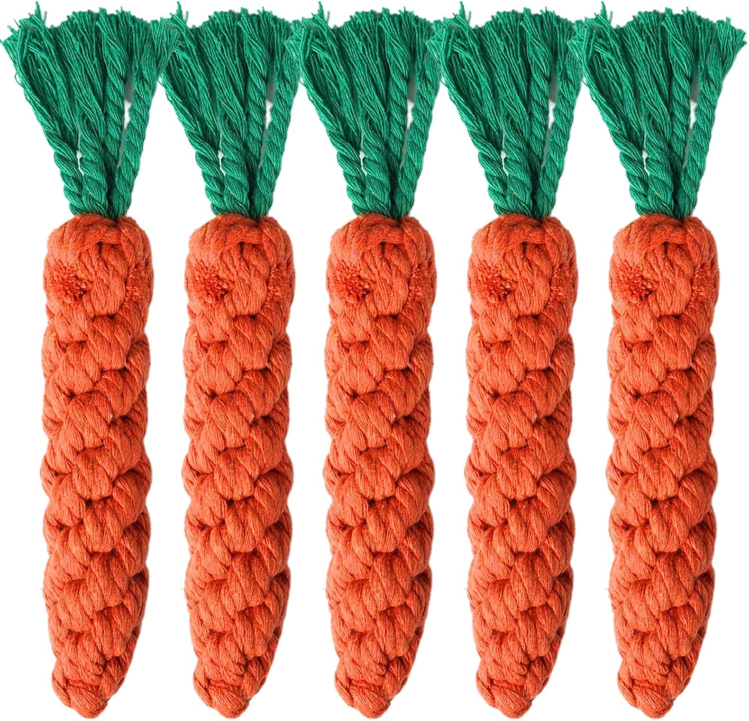 5 Pack Dog Chew Toys - 100% Cotton Material - Durable Bite-Resistant for Teeth Cleaning and Interactive Play - Ideal for Dogs of All Sizes.