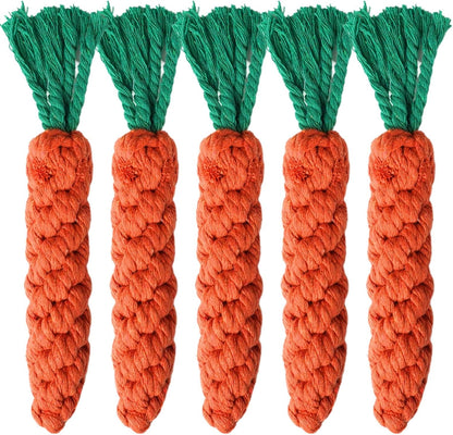 5 Pack Dog Chew Toys - 100% Cotton Material - Durable Bite-Resistant for Teeth Cleaning and Interactive Play - Ideal for Dogs of All Sizes.