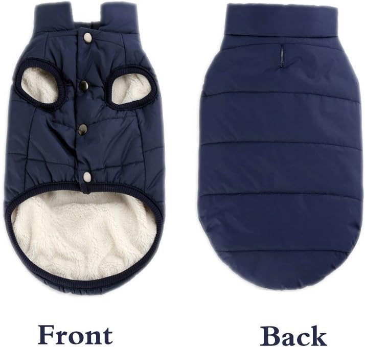 Winter Dog Coat Marine Blue Size L - Warm Pet Clothing for Cold Weather