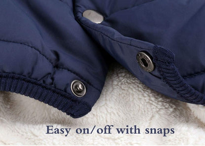 Winter Dog Coat Marine Blue Size L - Warm Pet Clothing for Cold Weather