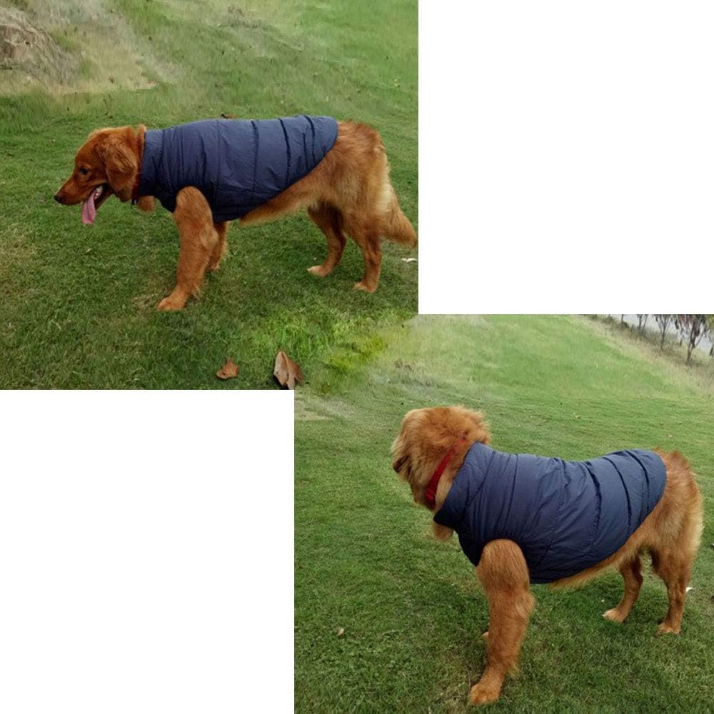 Winter Dog Coat Marine Blue Size L - Warm Pet Clothing for Cold Weather
