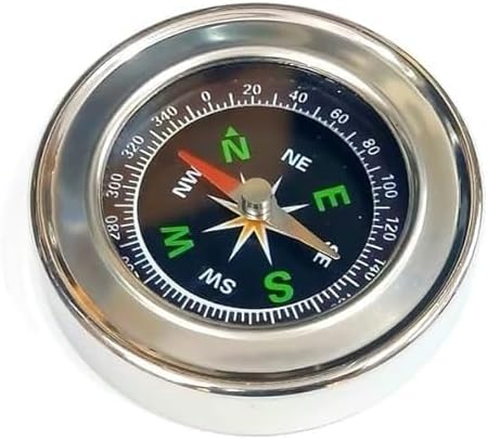 60mm Diameter Magnetic Compass Small Stainless Steel for School Activities Camping Physics Lab Experiments.