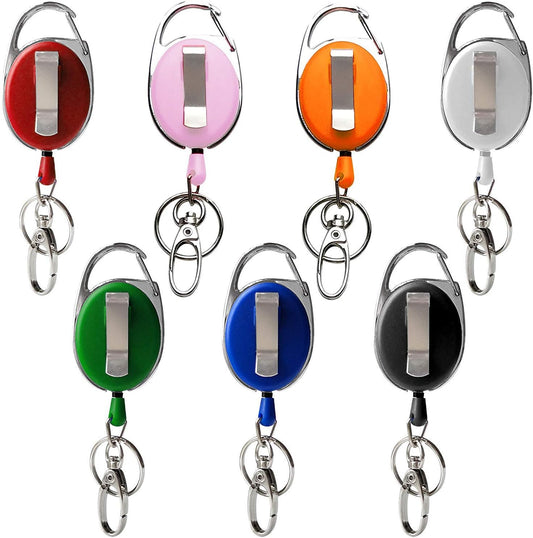 7 Pack Telescopic Keychain ID Lanyard Holder for Keys and ID Cards.